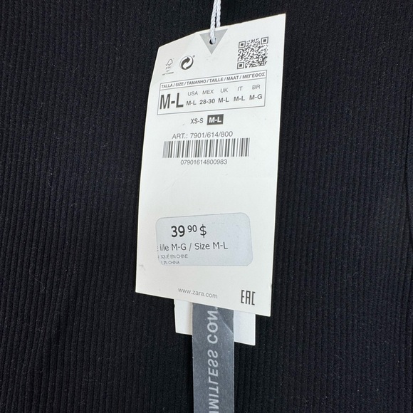 Zara Black Embellished Crop Tank Top - Picture 14 of 17